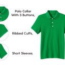 Kelly Green (5-Pack) 20 5-Pack School Uniform Tagless Polo Tshirt for Little Boys & Big Boys